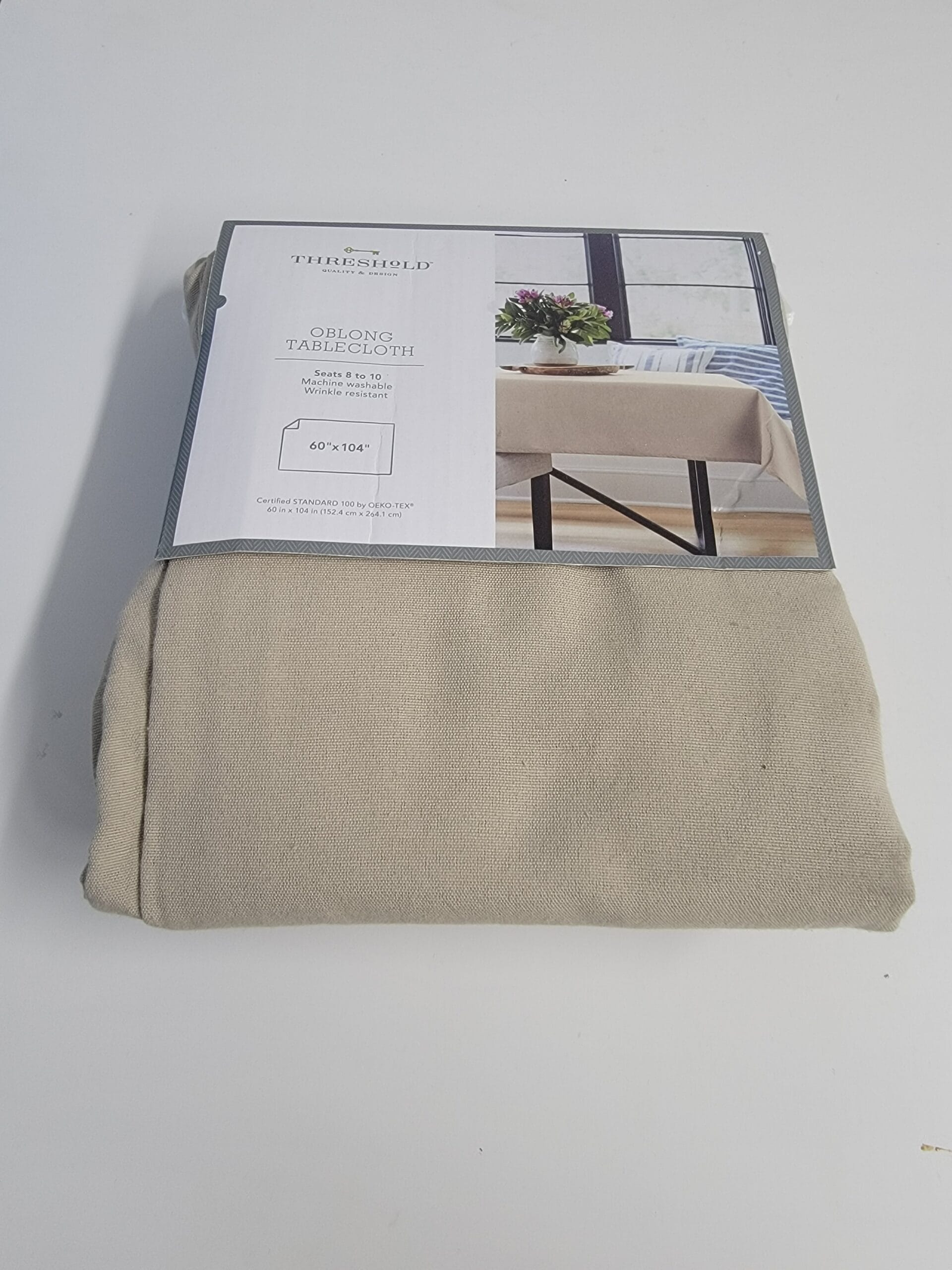 104" x 60" Solid Tablecloth Natural - Threshold