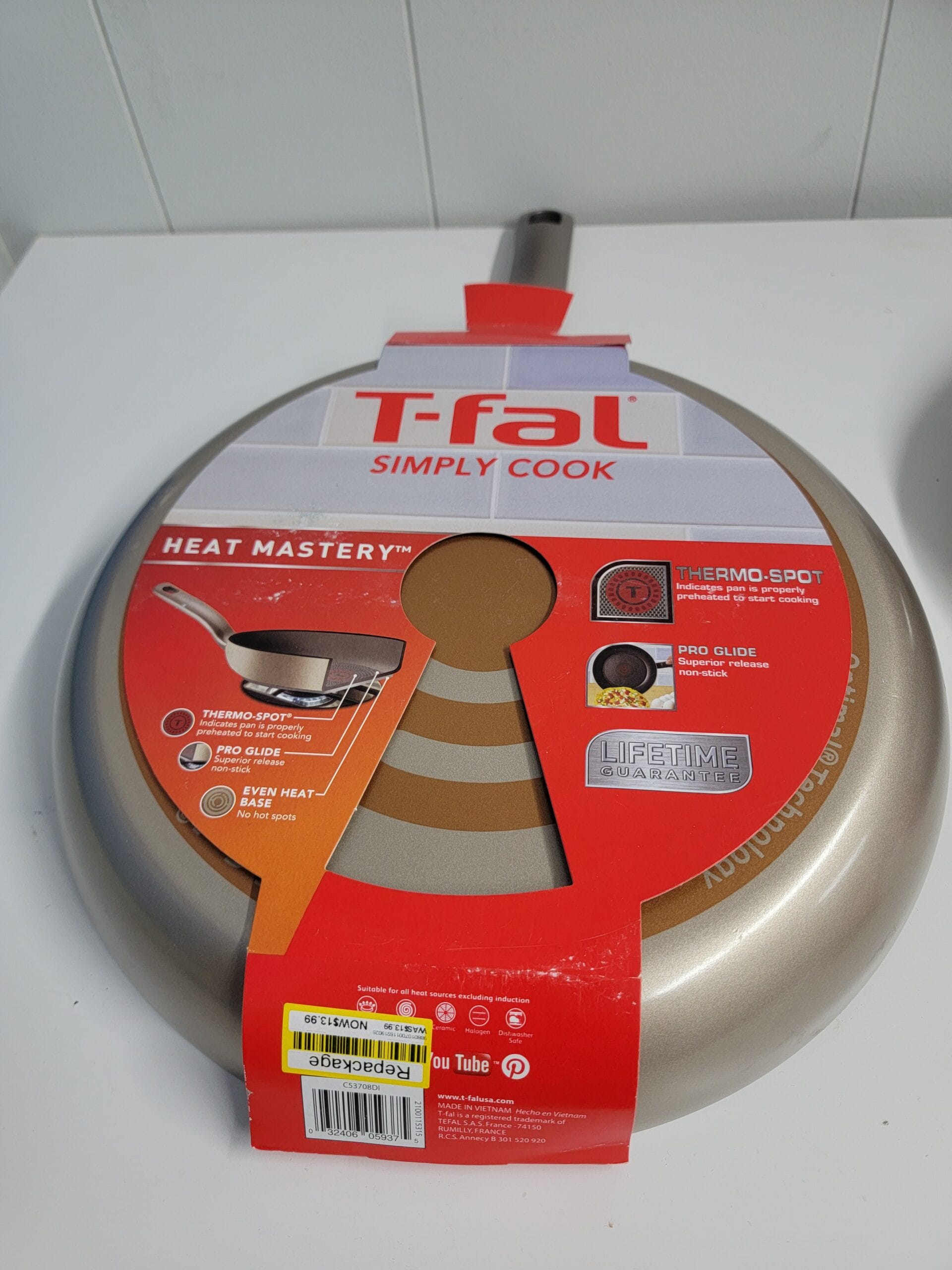 T-fal Simply Cook Nonstick Cookware, Fry Pan, 12.5", Champagne