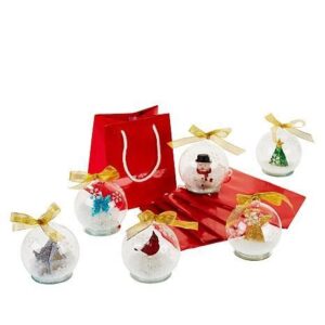 Winter Lane 6-pack Illuminated LED Glass Globes with Gift Bags