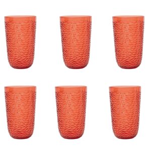 19oz Plastic Wave Texture Tall Tumbler Orange - Opalhouse