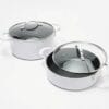 Goodful 4-Piece 3-qt and 5-qt Hammered Stock Pot Set