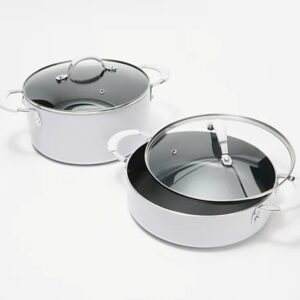 Goodful 4-Piece 3-qt and 5-qt Hammered Stock Pot Set