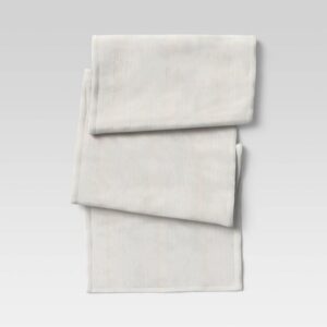108" x 14" Cotton Solid Table Runner Ivory - Threshold