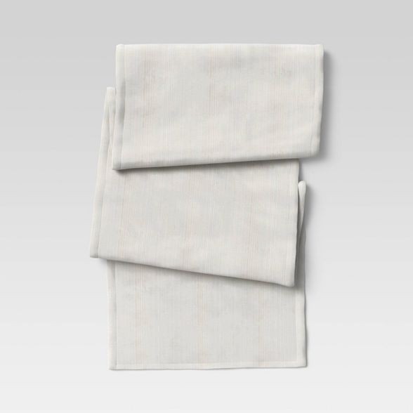 108" x 14" Cotton Solid Table Runner Ivory - Threshold