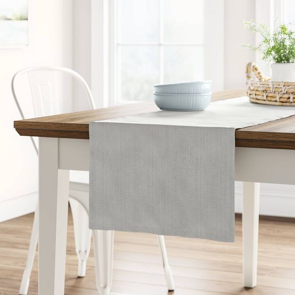 108" x 14" Cotton Solid Table Runner Ivory - Threshold