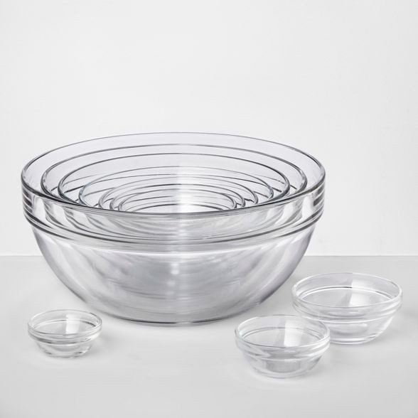 9pc Glass Mixing Bowls - Made By Design