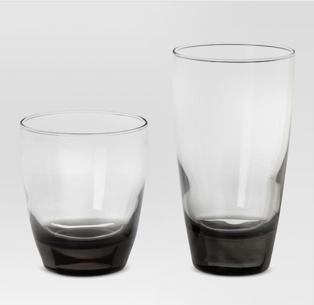 12pc Glass Sherbrook Assorted Tumblers Smoke - Threshold