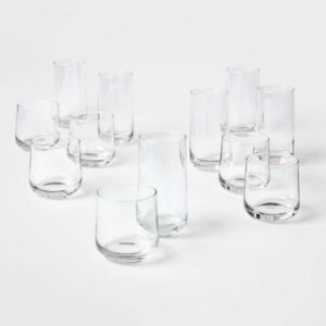 12pc Glass Shoreham Double Old Fashion and Highball Glasses Set  - Threshold