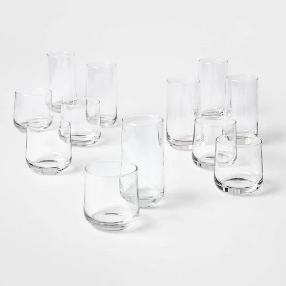 12pc Glass Shoreham Double Old Fashion and Highball Glasses Set  - Threshold