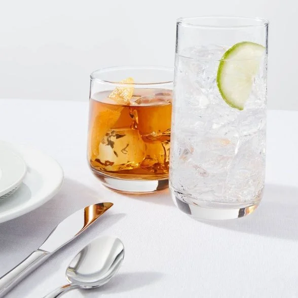 12pc Glass Shoreham Double Old Fashion and Highball Glasses Set  - Threshold