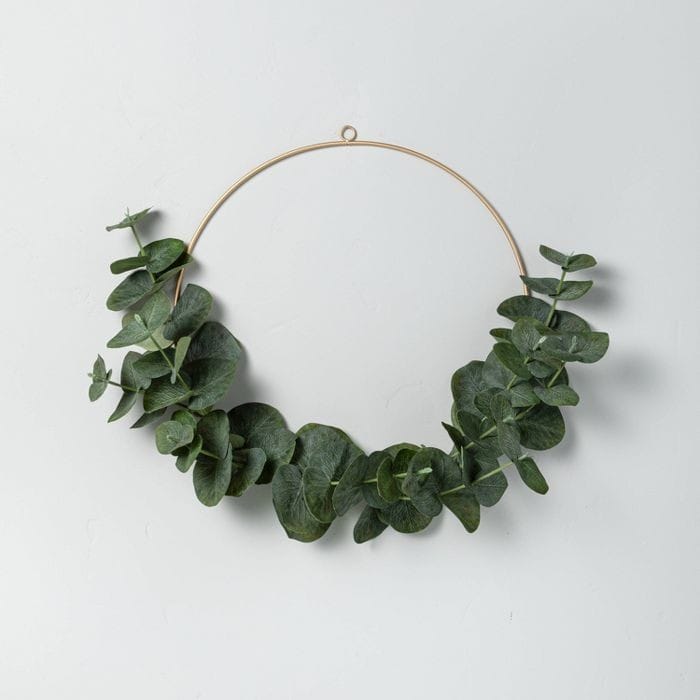14" Faux Eucalyptus Wire Wreath - Hearth & Hand with Magnolia