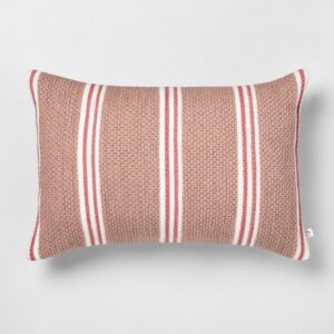 14" x 20" Stripe Oblong Pillow Dusty Rose/Light Pink - Hearth & Hand with Magnolia