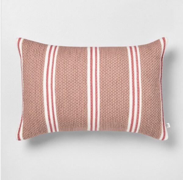 14" x 20" Stripe Oblong Pillow Dusty Rose/Light Pink - Hearth & Hand with Magnolia