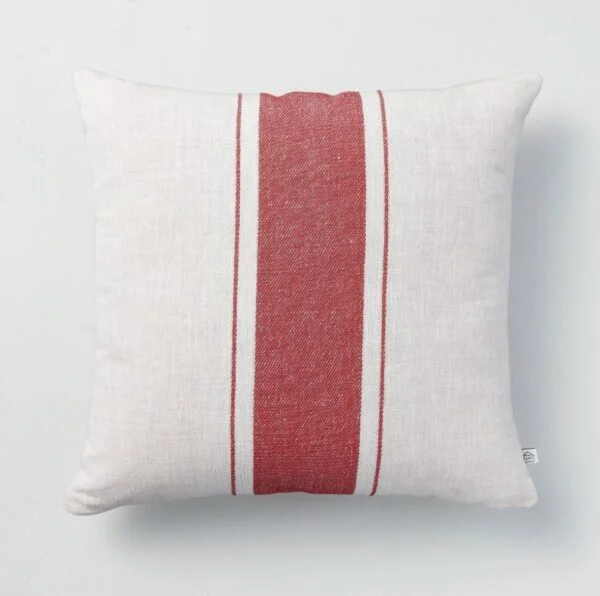 18" x 18" Bold Center Stripe Throw Pillow Red - Hearth & Hand with Magnolia