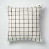 24" x 24" Windowpane Plaid Indoor/Outdoor Throw Pillow Gray/Teal/Cream - Hearth & Hand with Magnolia