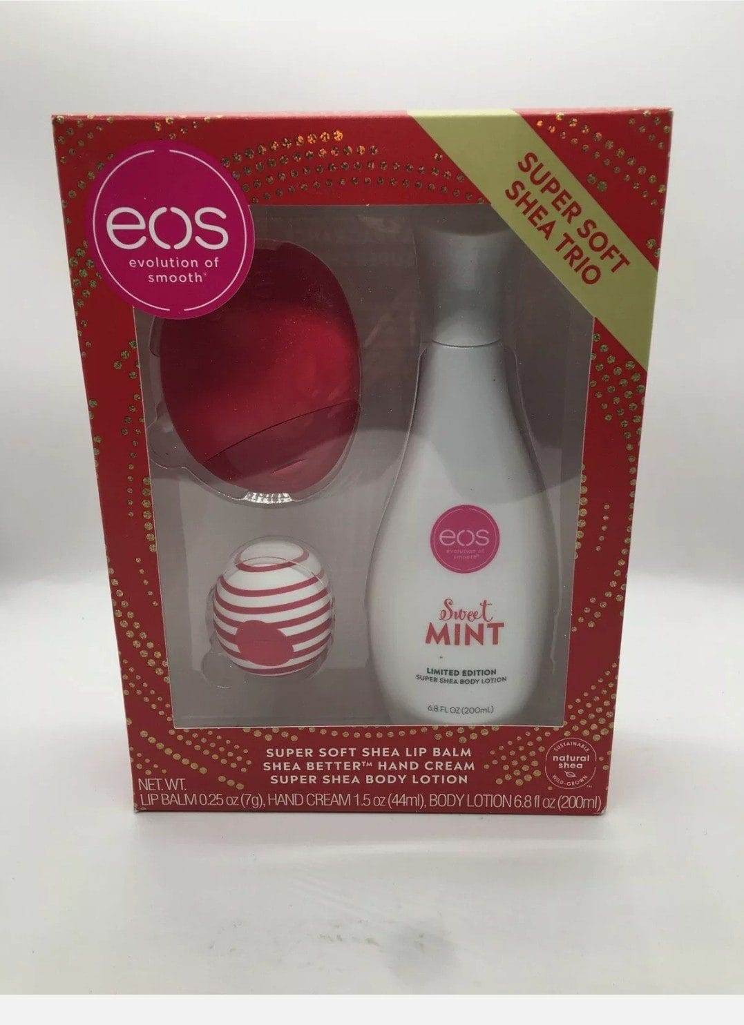 EOS Shea Sweet Mint Gift Set Limited Edition (Lip Balm, Hand and Body Lotion) EOS Shea Sweet Mint Gift Set Limited Edition (Lip Balm, Hand and Body Lotion)