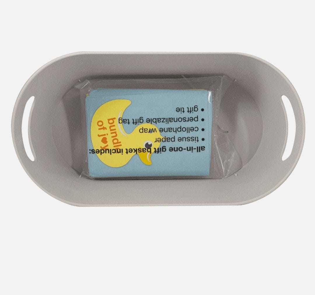 Set of 2 Johnsons Baby Gift Basket Gray Oval Kit