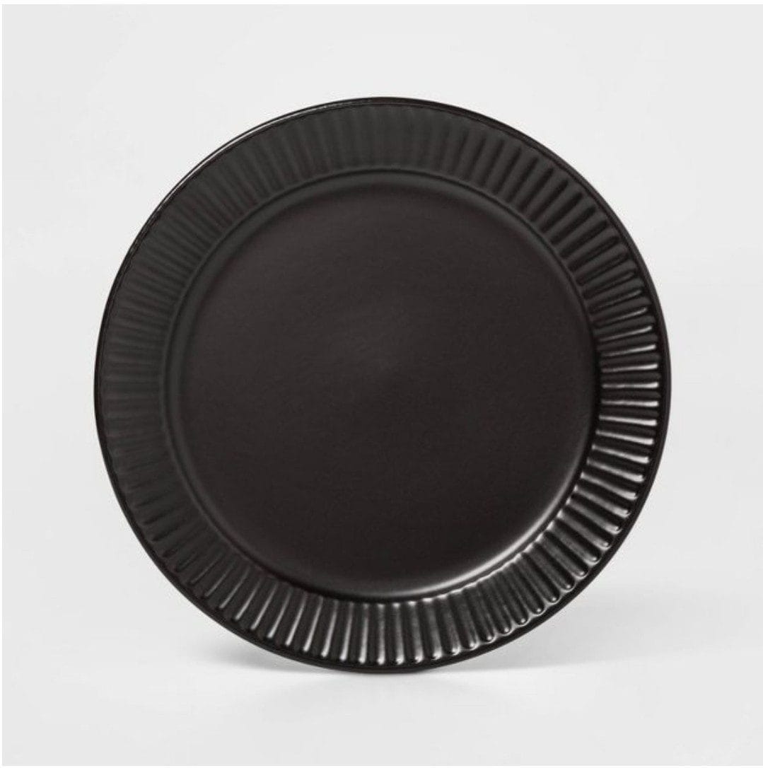 8.8" Stoneware Harrison Salad Plate Black - Threshold 8.8" Stoneware Harrison Salad Plate Black - Threshold