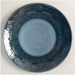 (Set of 5) 8.5" Ceramic Kingfield Debossed Salad Plate Blue - Threshold