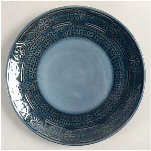 (Set of 5) 8.5" Ceramic Kingfield Debossed Salad Plate Blue - Threshold
