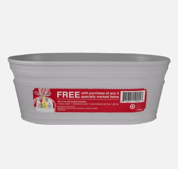 Set of 2 Johnsons Baby Gift Basket Gray Oval Kit