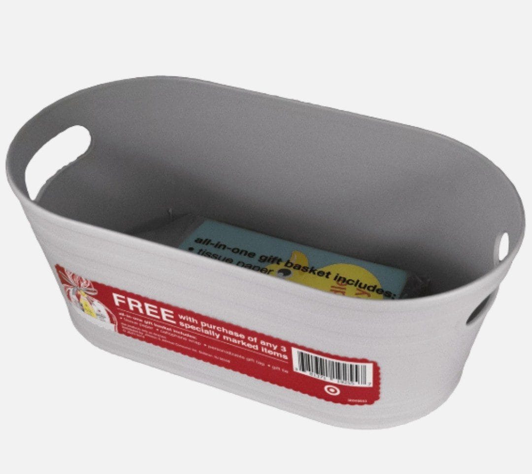 Set of 2 Johnsons Baby Gift Basket Gray Oval Kit