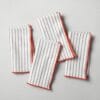 4pc Stitched Border Thin Stripes Napkin Set Red/White - Hearth & Hand with Magnolia 4pc Stitched Border Thin Stripes Napkin Set Red/White - Hearth & Hand with Magnolia