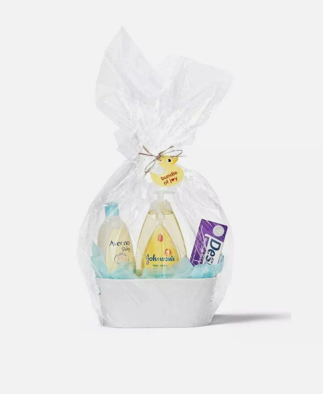 Set of 2 Johnsons Baby Gift Basket Gray Oval Kit