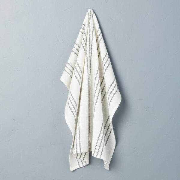Stripe Flour Sack Kitchen Towel Sour Cream/Railroad Gray - Hearth & Hand with Magnolia