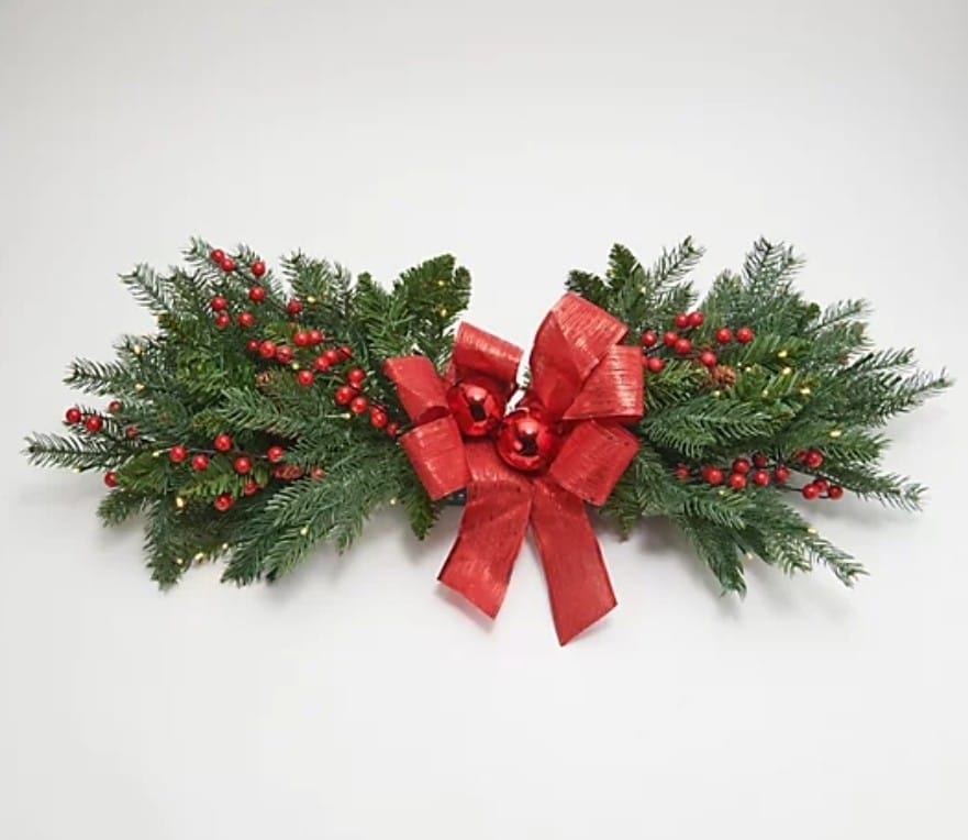 Bethlehem Lights 36" Classic Lit Swag with Ornaments