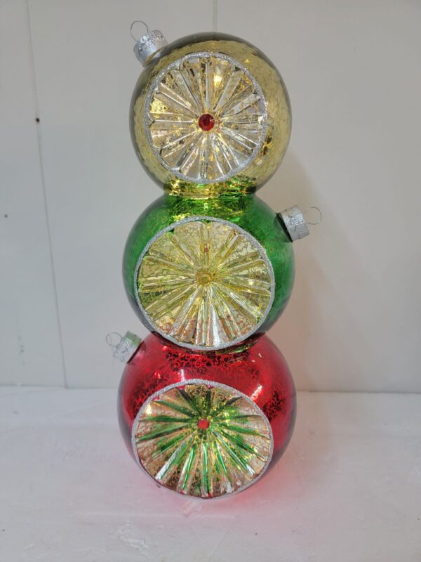 Mr. Christmas 14" Illuminated Mercury Glass Tabletop Ornament Stack