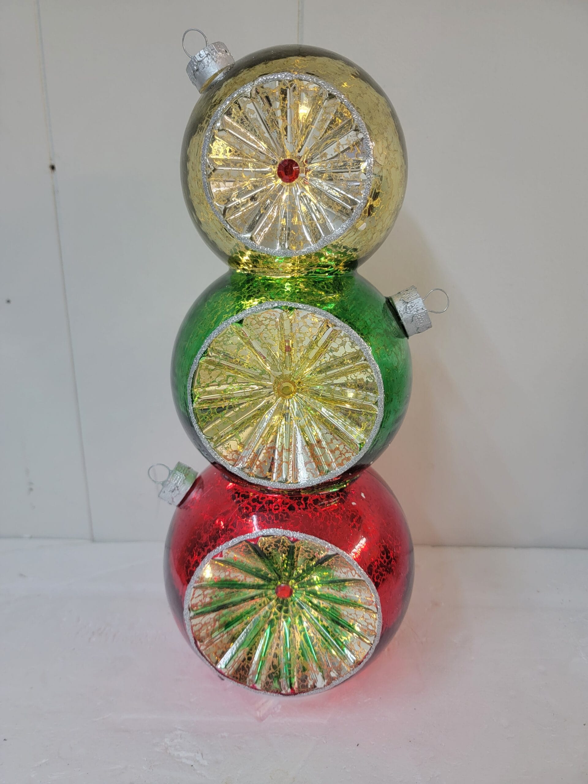 Mr. Christmas 14" Illuminated Mercury Glass Tabletop Ornament Stack