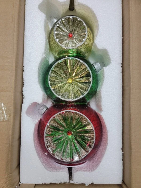 Mr. Christmas 14" Illuminated Mercury Glass Tabletop Ornament Stack