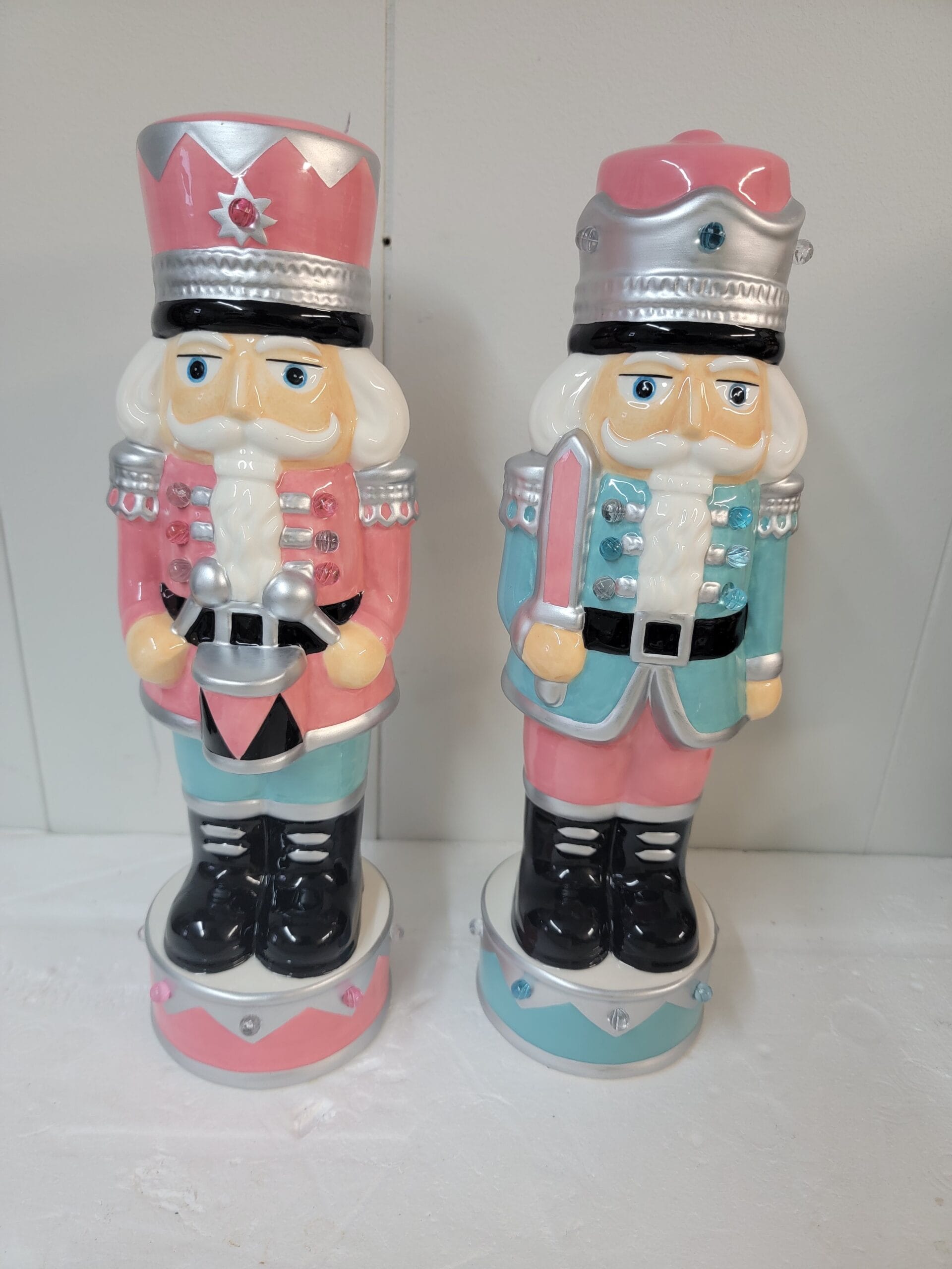 Mr. Christmas Set of 2 12" Ceramic Nostalgic Nutcrackers