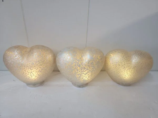 Set of 3 Illuminated Mercury Glass Hearts  by Valerie