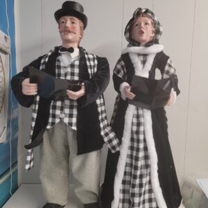 S/2 35" Dickens Carolers White Adult Figures by Valerie