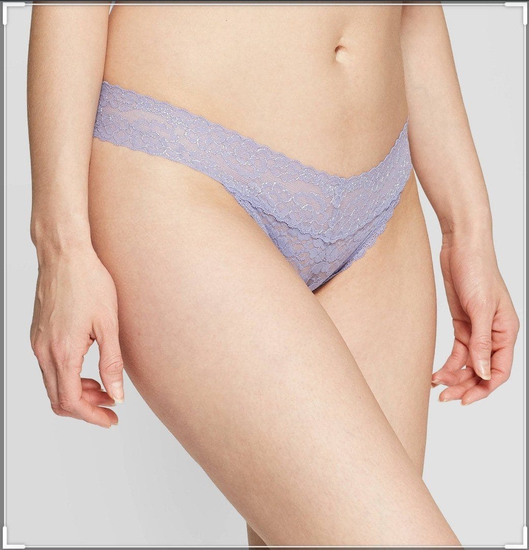 Women's All Over Lace Thong - Auden Violet Size Large Women's All Over Lace Thong - Auden Violet Size Large