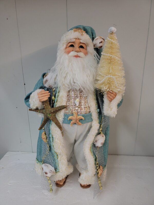 18" Decorative Sea Inspired White Santa by Valerie