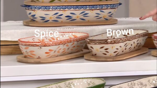 Temp-tations Old World Set of 3 Oval Nesting Bakers w/ Wooden Lid