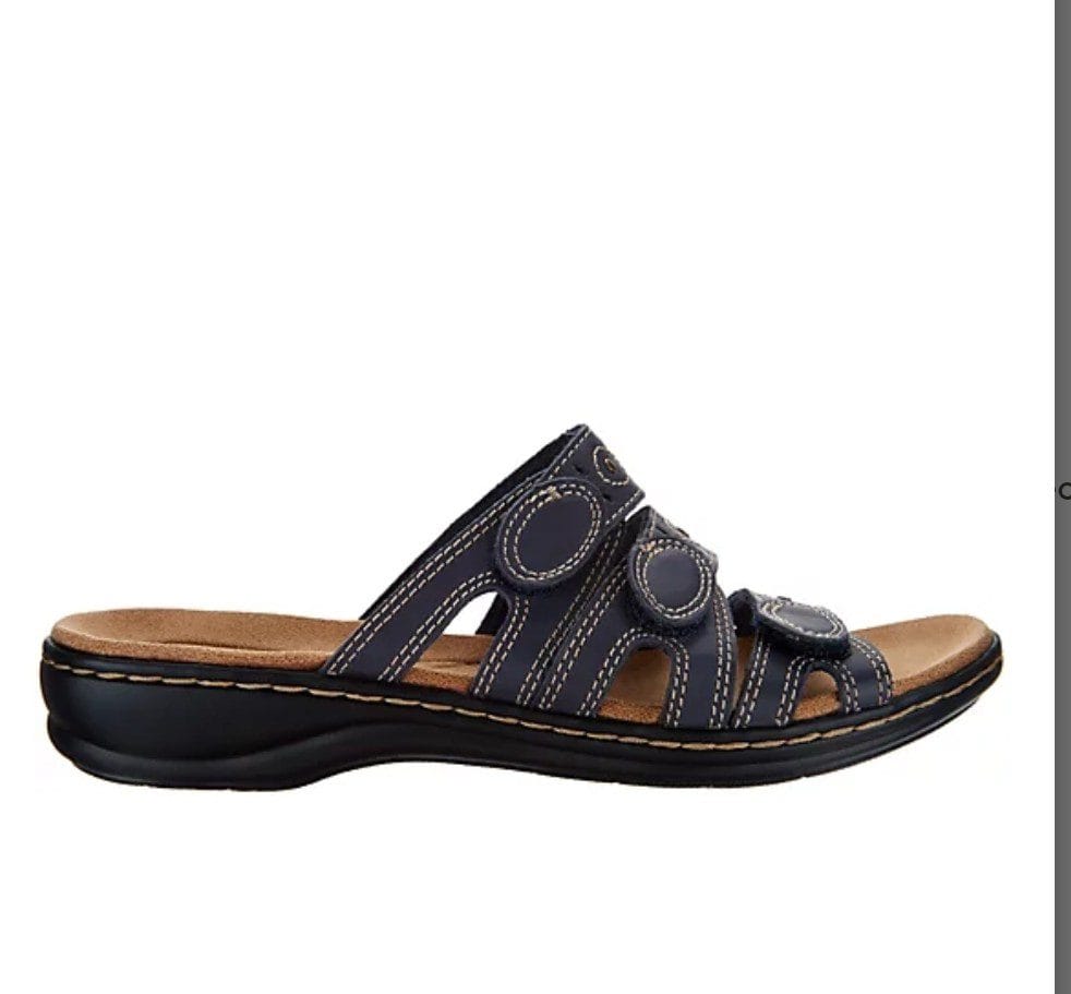 Clarks Collection Leather - Strap Slides - Leisa Cacti