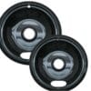 Range Kleen 2pc Porcelain Style A Drip Bowls Black Range Kleen 2pc Porcelain Style A Drip Bowls Black