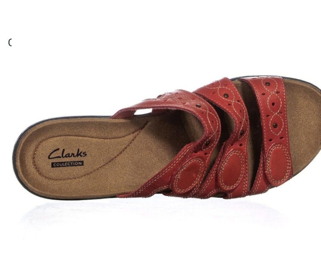 Clarks Collection Leather - Strap Slides - Leisa Cacti
