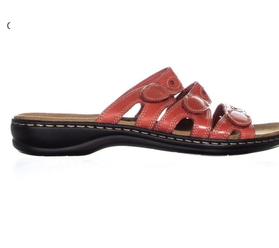 Clarks Collection Leather - Strap Slides - Leisa Cacti