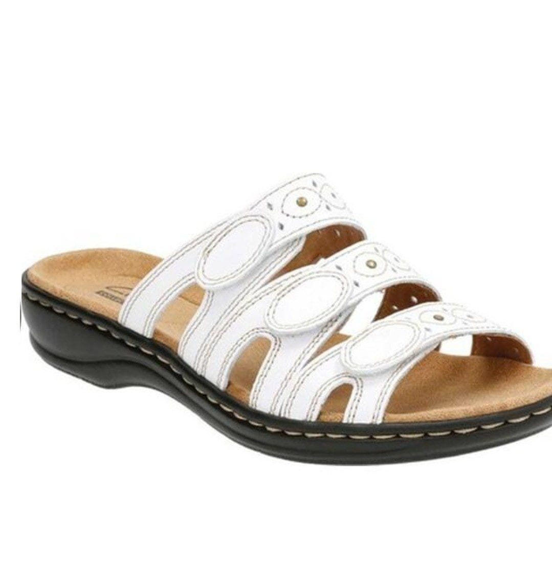 Clarks Collection Leather - Strap Slides - Leisa Cacti