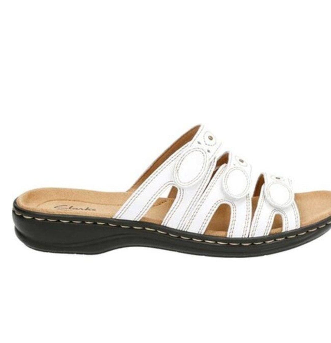 Clarks Collection Leather - Strap Slides - Leisa Cacti