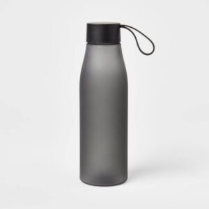 20oz Plastic Water Bottle Black - Room Essentials