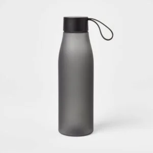 20oz Plastic Water Bottle Black - Room Essentials