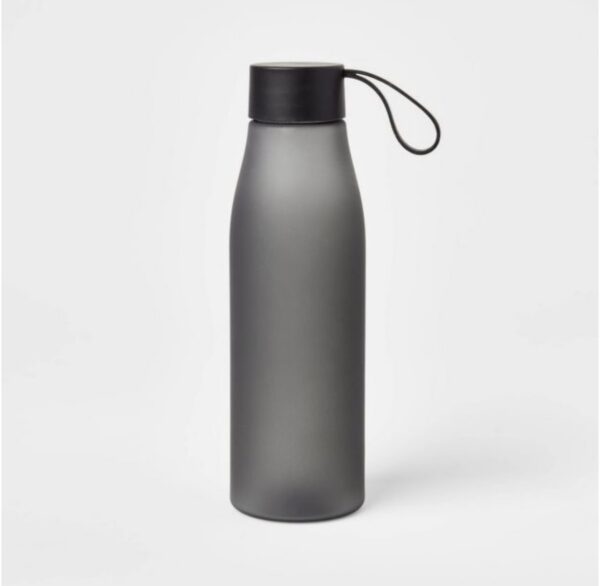 20oz Plastic Water Bottle Black - Room Essentials
