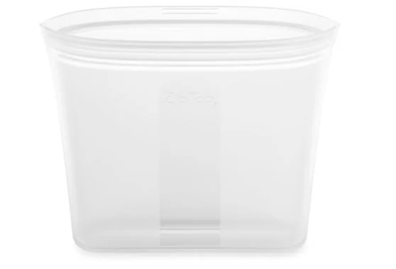 Zip Top 24oz Reusable 100% Platinum Silicone Container - Sandwich Bag - Frost