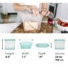 Zip Top 24oz Reusable 100% Platinum Silicone Container - Sandwich Bag - Frost